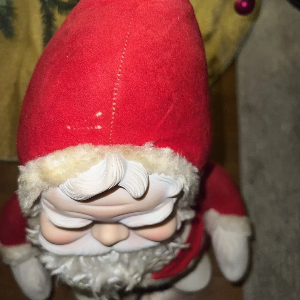 Vintage Rushton Co. Santa Claus Plush Doll Rubber Face‎ White Boots 20